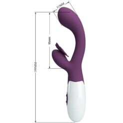 Comprar PRETTY LOVE - BUTTERFLY KISS VIBRADOR RABBIT & ESTIMULADOR PUNTO G MORADO al mejor precio - Envíos Discretos