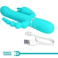 Comprar PRETTY LOVE - CAMMY TRIPLE VIBRADOR RABBIT MULTIFUNCIÓN 4 EN 1 AZUL al mejor precio - Envíos Discretos
