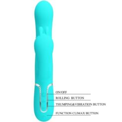 Comprar PRETTY LOVE - CAMMY TRIPLE VIBRADOR RABBIT MULTIFUNCIÓN 4 EN 1 AZUL al mejor precio - Envíos Discretos
