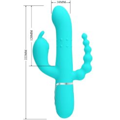 Comprar PRETTY LOVE - CAMMY TRIPLE VIBRADOR RABBIT MULTIFUNCIÓN 4 EN 1 AZUL al mejor precio - Envíos Discretos