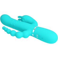 Comprar PRETTY LOVE - CAMMY TRIPLE VIBRADOR RABBIT MULTIFUNCIÓN 4 EN 1 AZUL al mejor precio - Envíos Discretos