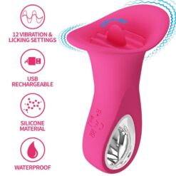 Comprar PRETTY LOVE - CLYDE VIBRADOR ORAL LENGUA VIBRADORA 12 VIBRACIONES ROSA al mejor precio - Envíos Discretos