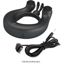Comprar PRETTY LOVE - DAHLIA ANILLO VIBRADOR + ESTIMULADOR DE CLÍTOIS 12 VIBRACIONES NEGRO al mejor precio - Envíos Discretos