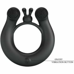 Comprar PRETTY LOVE - DAHLIA ANILLO VIBRADOR + ESTIMULADOR DE CLÍTOIS 12 VIBRACIONES NEGRO al mejor precio - Envíos Discretos