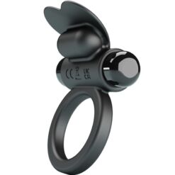Comprar PRETTY LOVE - DEBONAIRE ANILLO VIBRADOR CONEJO 10 VIBRACIONES NEGRO al mejor precio - Envíos Discretos