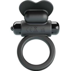 Comprar PRETTY LOVE - DEBONAIRE ANILLO VIBRADOR CONEJO 10 VIBRACIONES NEGRO al mejor precio - Envíos Discretos
