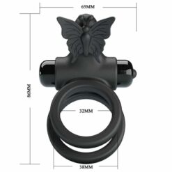 Comprar PRETTY LOVE - DOBLE ANILLO VIBRADOR CON ESTIMULADOR NEGRO al mejor precio - Envíos Discretos