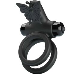 Comprar PRETTY LOVE - DOBLE ANILLO VIBRADOR CON ESTIMULADOR NEGRO al mejor precio - Envíos Discretos