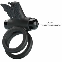Comprar PRETTY LOVE - DOBLE ANILLO VIBRADOR CON ESTIMULADOR NEGRO al mejor precio - Envíos Discretos