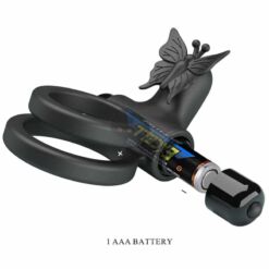 Comprar PRETTY LOVE - DOBLE ANILLO VIBRADOR CON ESTIMULADOR NEGRO al mejor precio - Envíos Discretos
