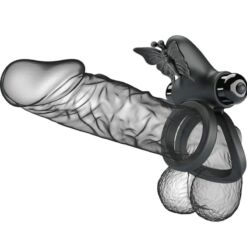 Comprar PRETTY LOVE - DOBLE ANILLO VIBRADOR CON ESTIMULADOR NEGRO al mejor precio - Envíos Discretos