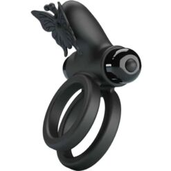 Comprar PRETTY LOVE - DOBLE ANILLO VIBRADOR CON ESTIMULADOR NEGRO al mejor precio - Envíos Discretos