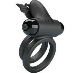 Comprar PRETTY LOVE - DOBLE ANILLO VIBRADOR CON ESTIMULADOR NEGRO al mejor precio - Envíos Discretos