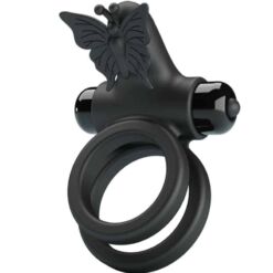 Comprar PRETTY LOVE - DOBLE ANILLO VIBRADOR CON ESTIMULADOR NEGRO al mejor precio - Envíos Discretos