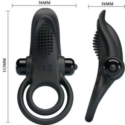 Comprar PRETTY LOVE - DOBLE ANILLO VIBRADOR + ESTIMULADOR CLÍTORIS 10 VIBRACIONES NEGRO al mejor precio - Envíos Discretos