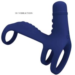 Comprar PRETTY LOVE - ELISH ANILLO VIBRADOR CON EXTENSIÓN AZUL al mejor precio - Envíos Discretos