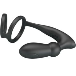 Comprar PRETTY LOVE - EMONI ANILLO PENE + PLUG ANAL 12 VIBRACIONES NEGRO al mejor precio - Envíos Discretos