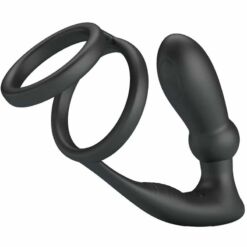 Comprar PRETTY LOVE - EMONI ANILLO PENE + PLUG ANAL 12 VIBRACIONES NEGRO al mejor precio - Envíos Discretos