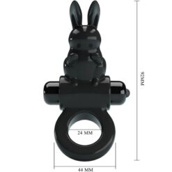 Comprar PRETTY LOVE - EXCITING RING ANILLO VIBRADOR RABBIT 10 VIBRACIONES NEGRO al mejor precio - Envíos Discretos