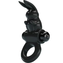 Comprar PRETTY LOVE - EXCITING RING ANILLO VIBRADOR RABBIT 10 VIBRACIONES NEGRO al mejor precio - Envíos Discretos