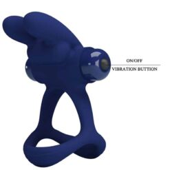 Comprar PRETTY LOVE - FRANCISCO DOBLE ANILLO VIBRADOR RABBIT AZUL al mejor precio - Envíos Discretos