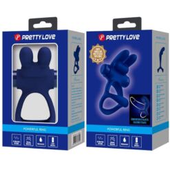 Comprar PRETTY LOVE - FRANCISCO DOBLE ANILLO VIBRADOR RABBIT AZUL al mejor precio - Envíos Discretos