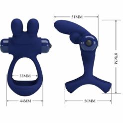 Comprar PRETTY LOVE - FRANCISCO DOBLE ANILLO VIBRADOR RABBIT AZUL al mejor precio - Envíos Discretos