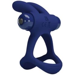Comprar PRETTY LOVE - FRANCISCO DOBLE ANILLO VIBRADOR RABBIT AZUL al mejor precio - Envíos Discretos