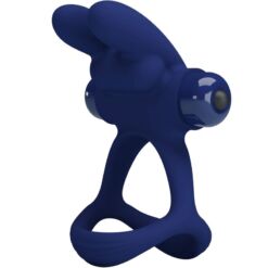 Comprar PRETTY LOVE - FRANCISCO DOBLE ANILLO VIBRADOR RABBIT AZUL al mejor precio - Envíos Discretos