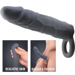 Comprar PRETTY LOVE - FUNDA DE PENE DE PIEL REALÍSTICA GRIS OSCURO al mejor precio - Envíos Discretos