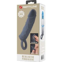 Comprar PRETTY LOVE - FUNDA DE PENE DE PIEL REALÍSTICA GRIS OSCURO al mejor precio - Envíos Discretos