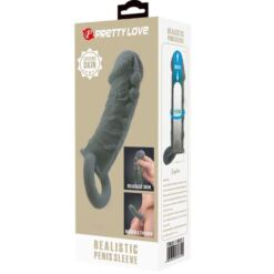 Comprar PRETTY LOVE - FUNDA REALÍSTICA ALARGADORA Y RETARDANTE PARA PENE GRIS al mejor precio - Envíos Discretos