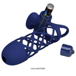 Comprar PRETTY LOVE - GIANN ANILLO VIBRADOR CON FUNDA DE SILICONA AZUL al mejor precio - Envíos Discretos
