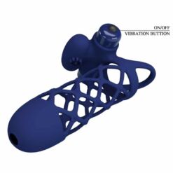 Comprar PRETTY LOVE - GIANN ANILLO VIBRADOR CON FUNDA DE SILICONA AZUL al mejor precio - Envíos Discretos