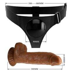 Comprar PRETTY LOVE - HARNESS BRIEFS ARNÉS UNIVERSAL CON DILDO MICHEAL 20 CM NEGRO al mejor precio - Envíos Discretos
