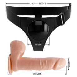 Comprar PRETTY LOVE - HARNESS BRIEFS ARNÉS UNIVERSAL CON DILDO TOM 20 CM NATURAL al mejor precio - Envíos Discretos