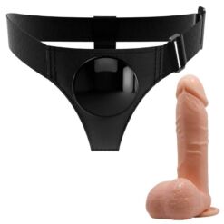 Comprar PRETTY LOVE - HARNESS BRIEFS ARNÉS UNIVERSAL CON DILDO TOM 20 CM NATURAL al mejor precio - Envíos Discretos