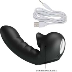 Comprar PRETTY LOVE - HOBGOBLIN FUNDA VIBRADORA PARA DEDO 12 VIBRACIONES + ESTIMULADOR CLÍTORIS NEGRO al mejor precio - Envíos Discretos