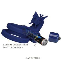 Comprar PRETTY LOVE - JAMELE DOBLE ANILLO CON VIBRACIÓN & ESTIMULADOR MARIPOSA AZUL al mejor precio - Envíos Discretos