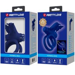 Comprar PRETTY LOVE - JAMELE DOBLE ANILLO CON VIBRACIÓN & ESTIMULADOR MARIPOSA AZUL al mejor precio - Envíos Discretos
