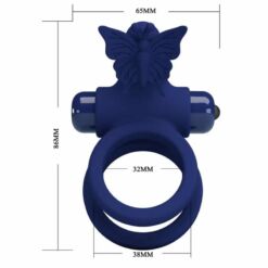 Comprar PRETTY LOVE - JAMELE DOBLE ANILLO CON VIBRACIÓN & ESTIMULADOR MARIPOSA AZUL al mejor precio - Envíos Discretos
