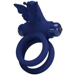 Comprar PRETTY LOVE - JAMELE DOBLE ANILLO CON VIBRACIÓN & ESTIMULADOR MARIPOSA AZUL al mejor precio - Envíos Discretos