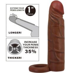 Comprar PRETTY LOVE - KAILE FUNDA PARA PENE CON EXTENSIÓN DE 2.5 CM MULATO al mejor precio - Envíos Discretos