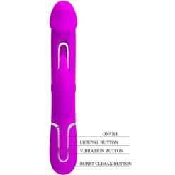 Comprar PRETTY LOVE - KAMPAS VIBRADOR RABBIT 3 EN 1 MULTIFUNCIÓN CON LENGUA FUCSIA al mejor precio - Envíos Discretos