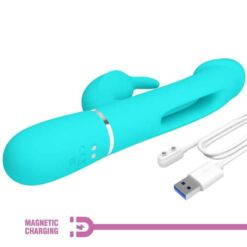 Comprar PRETTY LOVE - KAMPAS VIBRADOR RABBIT 3 EN 1 MULTIFUNCIÓN CON LENGUA VERDE AGUA al mejor precio - Envíos Discretos