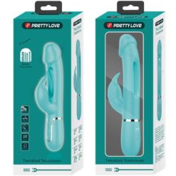 Comprar PRETTY LOVE - KAMPAS VIBRADOR RABBIT 3 EN 1 MULTIFUNCIÓN CON LENGUA VERDE AGUA al mejor precio - Envíos Discretos