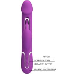 Comprar PRETTY LOVE - KAMPAS VIBRADOR RABBIT MULTIFUNCIÓN 3 EN 1 MORADO al mejor precio - Envíos Discretos