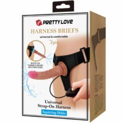 Comprar PRETTY LOVE - KYTON HARNESS BRIEFS UNIVERSAL CON DILDO SQUIRTING 19 CM MULATO al mejor precio - Envíos Discretos