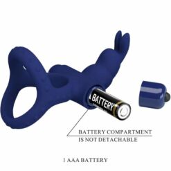 Comprar PRETTY LOVE - LUCHITO DOBLE ANILLO VIBRADOR RABBIT AZUL al mejor precio - Envíos Discretos