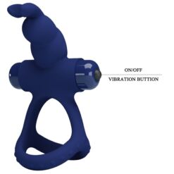 Comprar PRETTY LOVE - LUCHITO DOBLE ANILLO VIBRADOR RABBIT AZUL al mejor precio - Envíos Discretos
